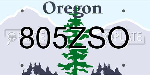 805ZSO Oregon License Plate