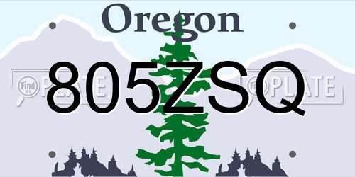 805ZSQ Oregon License Plate