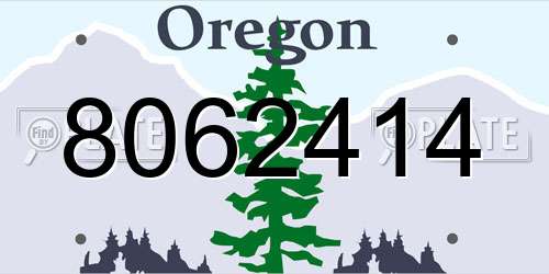 8062414 Oregon License Plate