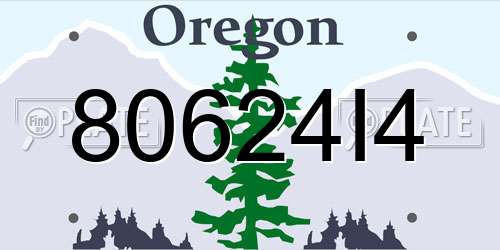 80624I4 Oregon License Plate
