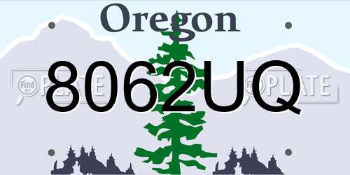 8062UQ Oregon License Plate