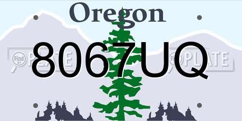 8067UQ Oregon License Plate