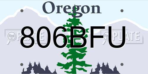 806BFU Oregon License Plate