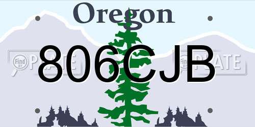 806CJB Oregon License Plate