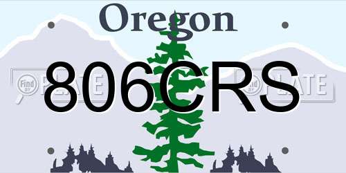 806CRS Oregon License Plate