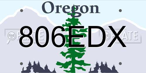806EDX Oregon License Plate