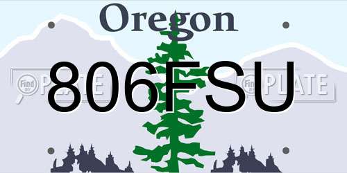 806FSU Oregon License Plate