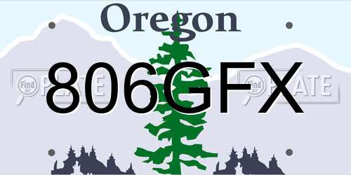 806GFX Oregon License Plate