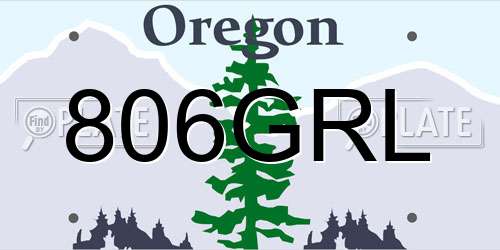 806GRL Oregon License Plate