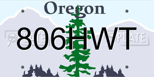 806HWT Oregon License Plate