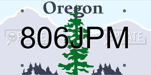 806JPM Oregon License Plate