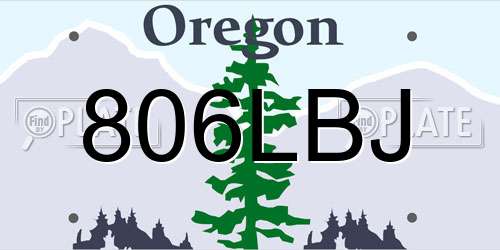 806LBJ Oregon License Plate