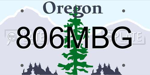 806MBG Oregon License Plate