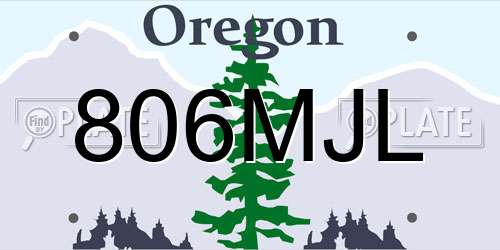 806MJL Oregon License Plate