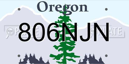 806NJN Oregon License Plate