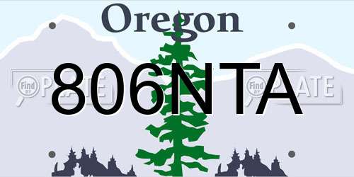 806NTA Oregon License Plate