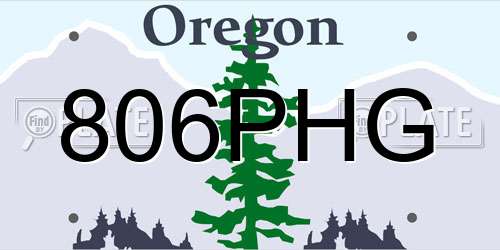 806PHG Oregon License Plate