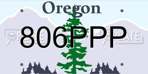 806PPP Oregon License Plate