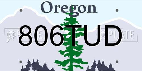 806TUD Oregon License Plate