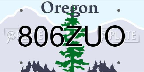 806ZUO Oregon License Plate