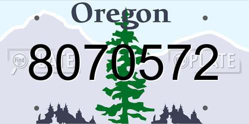 8070572 Oregon License Plate