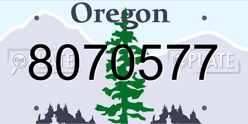 8070577 Oregon License Plate