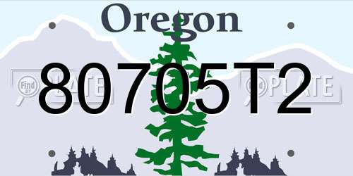80705T2 Oregon License Plate