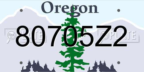 80705Z2 Oregon License Plate