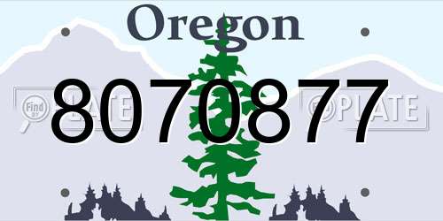 8070877 Oregon License Plate