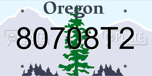 80708T2 Oregon License Plate