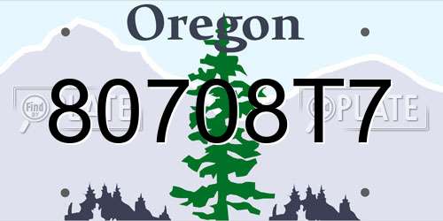 80708T7 Oregon License Plate