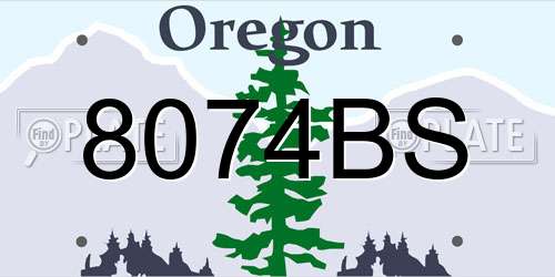 8074BS Oregon License Plate