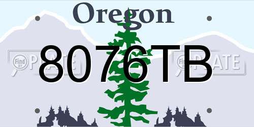 8076TB Oregon License Plate