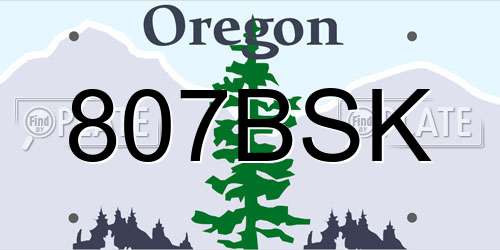 807BSK Oregon License Plate