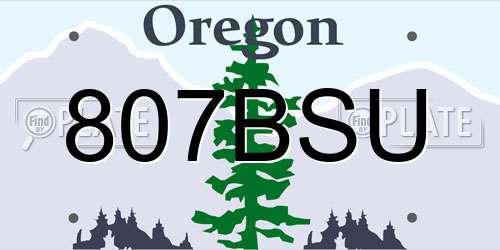 807BSU Oregon License Plate