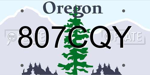 807CQY Oregon License Plate