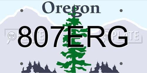 807ERG Oregon License Plate