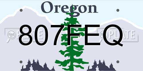 807FEQ Oregon License Plate