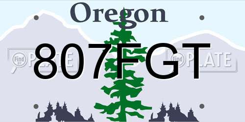 807FGT Oregon License Plate