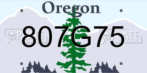 807G75 Oregon License Plate