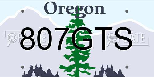 807GTS Oregon License Plate