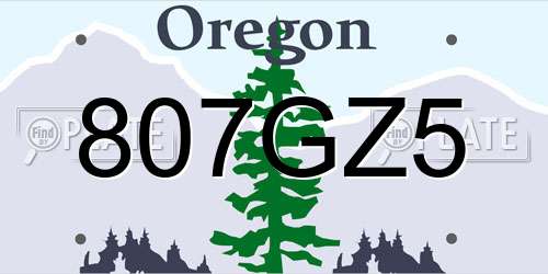 807GZ5 Oregon License Plate