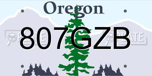807GZB Oregon License Plate