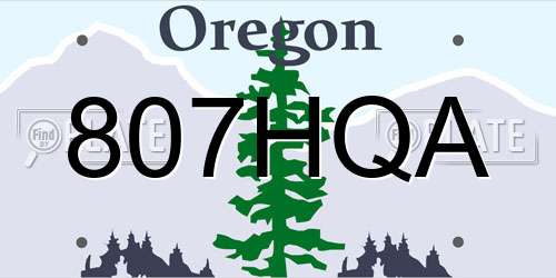807HQA Oregon License Plate