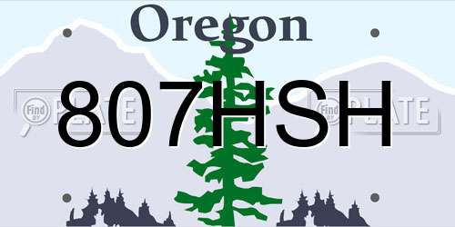 807HSH Oregon License Plate