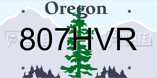 807HVR Oregon License Plate