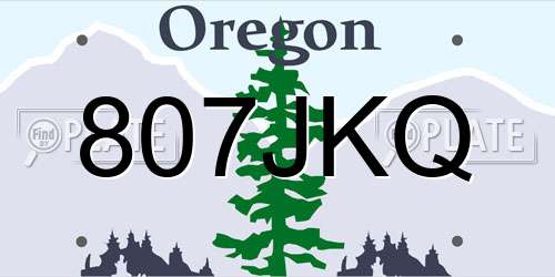 807JKQ Oregon License Plate