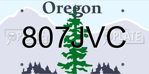 807JVC Oregon License Plate