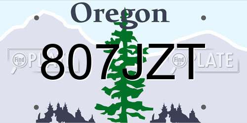 807JZT Oregon License Plate