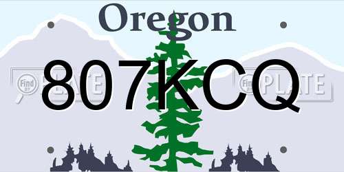 807KCQ Oregon License Plate